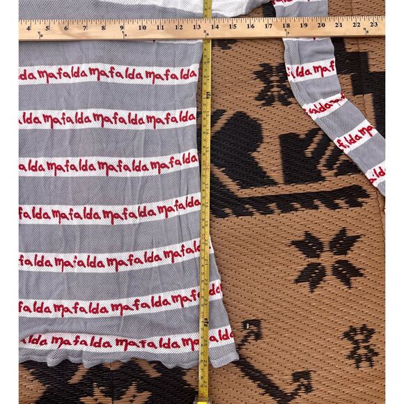 Jean Charles de Castelbajac | Vintage Sheer Mesh Mafalda Printed Top Rare Sz 40 - Picture 7 of 7